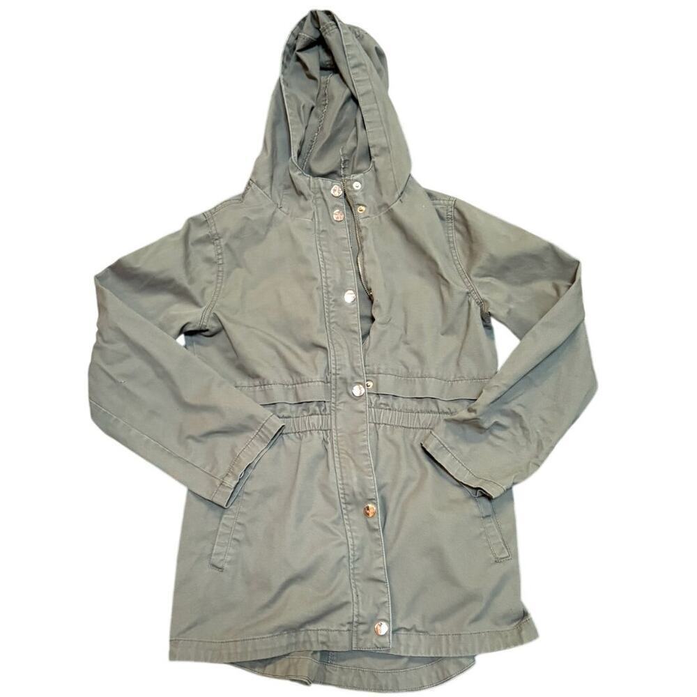 Birch & Stone Kids Hooded Jacket (12) Utility Olive Green Fall Layer